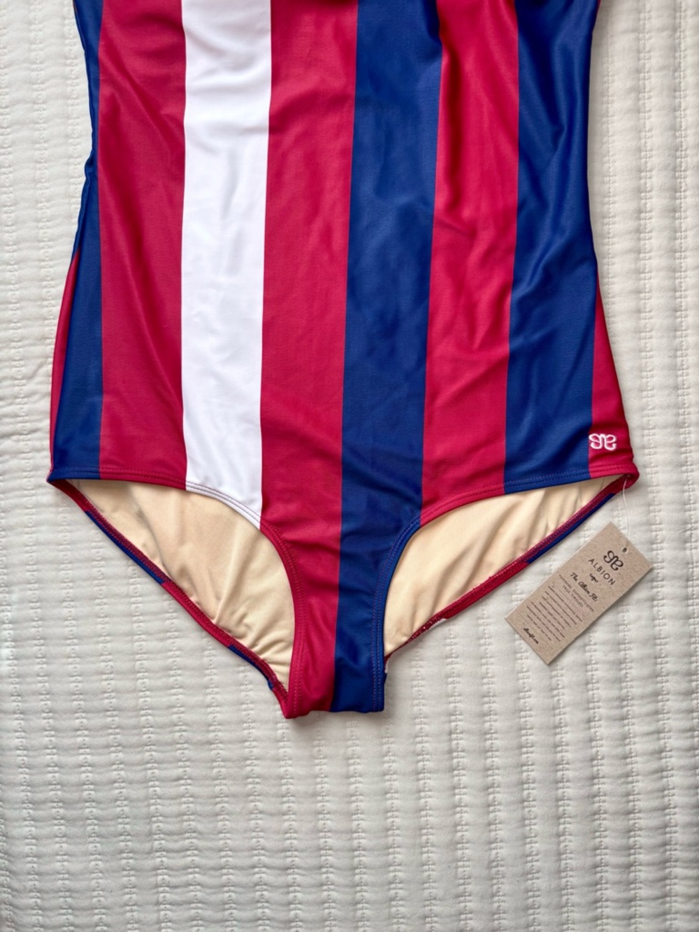 NEW Albion Fit the Liberty Stripe One Piece Swimsuit Large - Picture 7 of 9